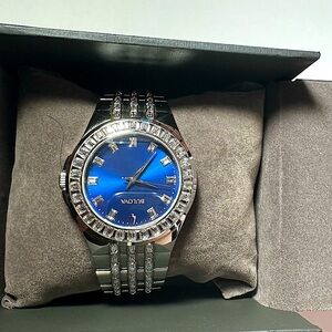 Men's Bulova Crystal Phantom Blue Dial and Stainless Steel Bracelet 42mm Watch